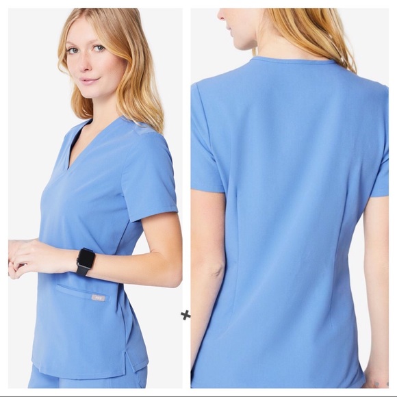 Figs Other - Figs Casma Three Pocket Scrub Top Ceil Blue Small